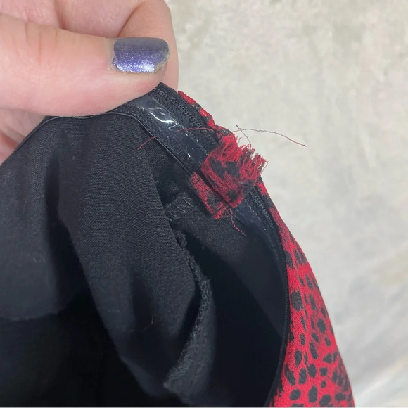 Lane Bryant animal print chiffon tube top red women’s size 18 smocked back - Picture 7 of 9